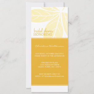 Long Modern Elegant Golden Glow Bridal Shower Invitation