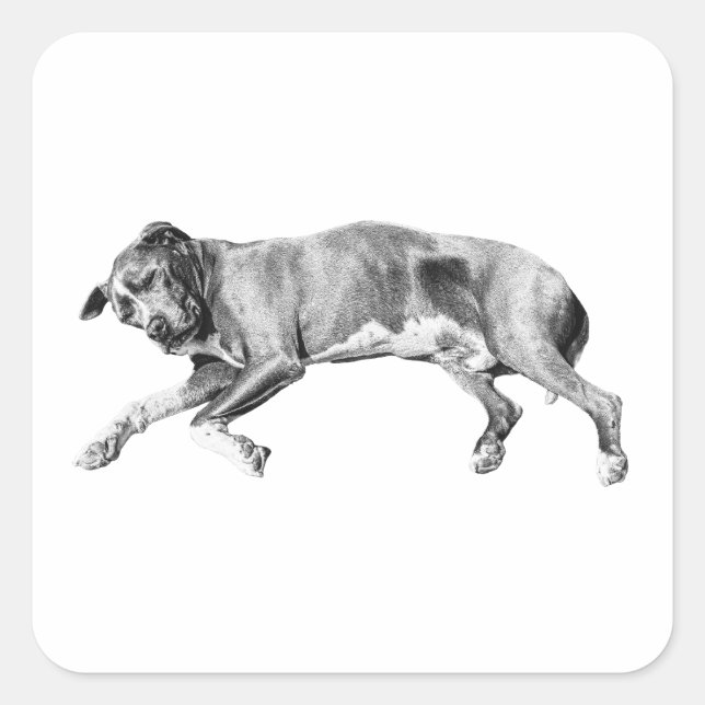 Long Nap Cutout, Yuletide Quiet Square Sticker (Front)