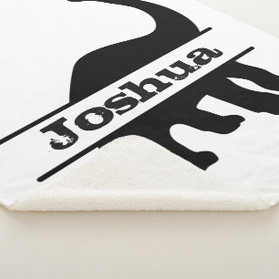 Long Neck Dinosaur Personalized Name Silhouette Sherpa Blanket