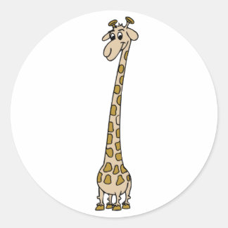 Long Necked Giraffe Classic Round Sticker