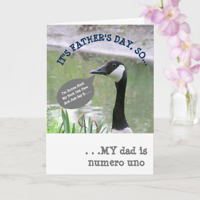 LONG-NECKED GOOSE/CUTE FATHER'S DAY CARD (Orchid)