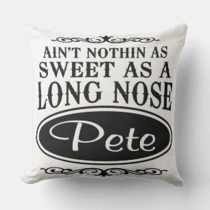 Long Nose Pete Throw Pillow