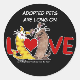 Long on Love-Cat and Dog Classic Round Sticker
