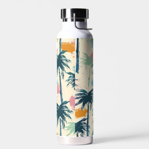 Long Palm Leaf Ceramic Thermos Water Bottle
