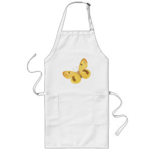 Long Papillon jaune - tablier vintage de beaux-arts