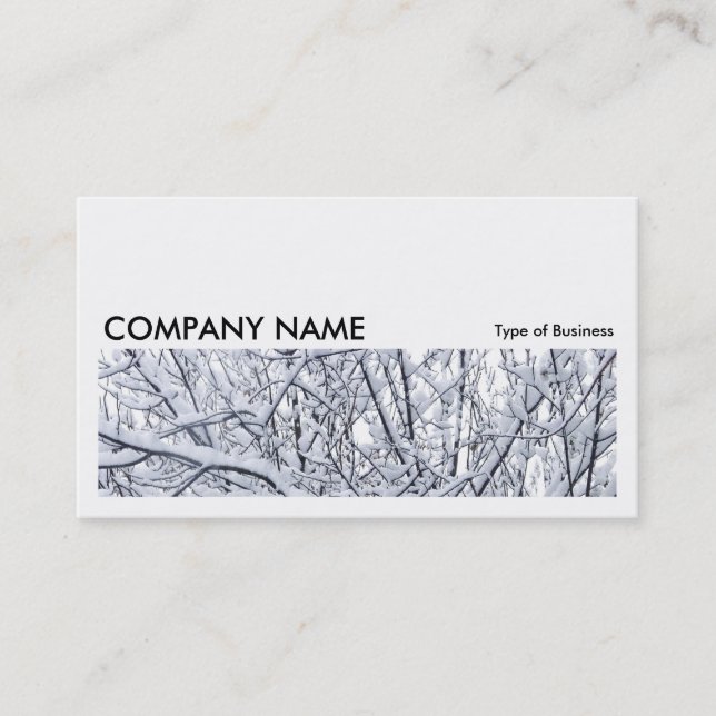 Long Picture 075 - Snowy Branches v2 Business Card (Front)