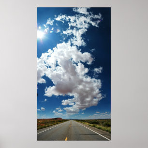 Long road, Long clouds Poster