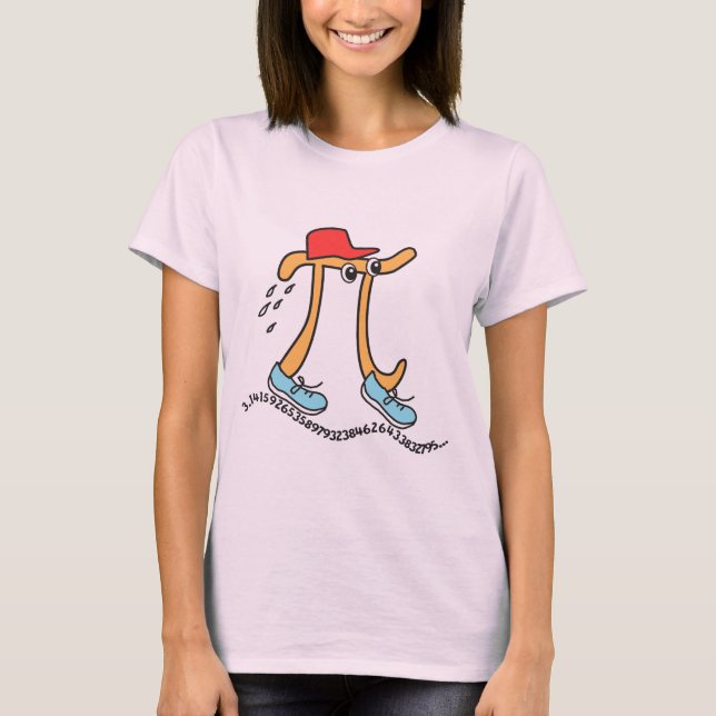 Long Running Pi © Funny Pi Guy T-Shirt (Front)