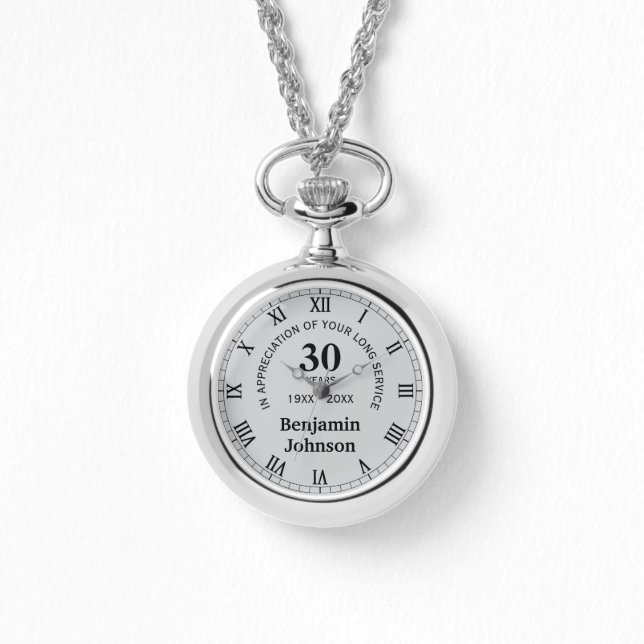 Long Service Appreciation Award Personalized Watch (Front)