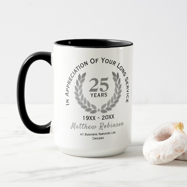 Long Service Appreciation Personalized Mug (With Donut)