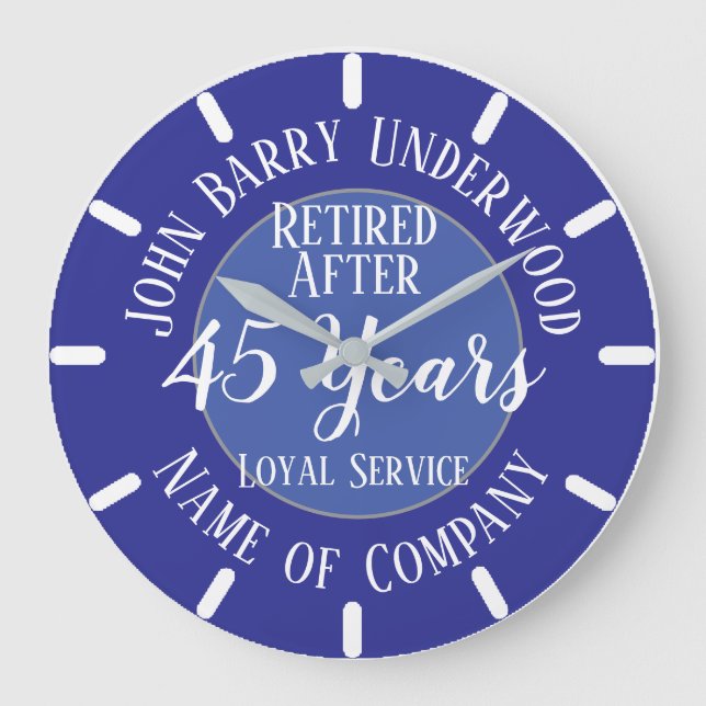 Long Service Award or Retirement Large Clock (Front)
