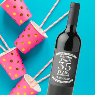 long service award retirement gift for boss wine label