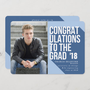 LONG SHADOW CONGRATS TO THE GRAD NAVY INVITATION