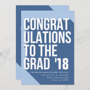 LONG SHADOW CONGRATS TO THE GRAD NAVY INVITATION