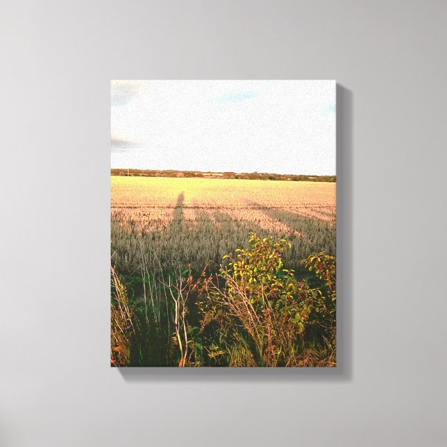 long shadows and autumn colours of rural landscape canvas print (Front)