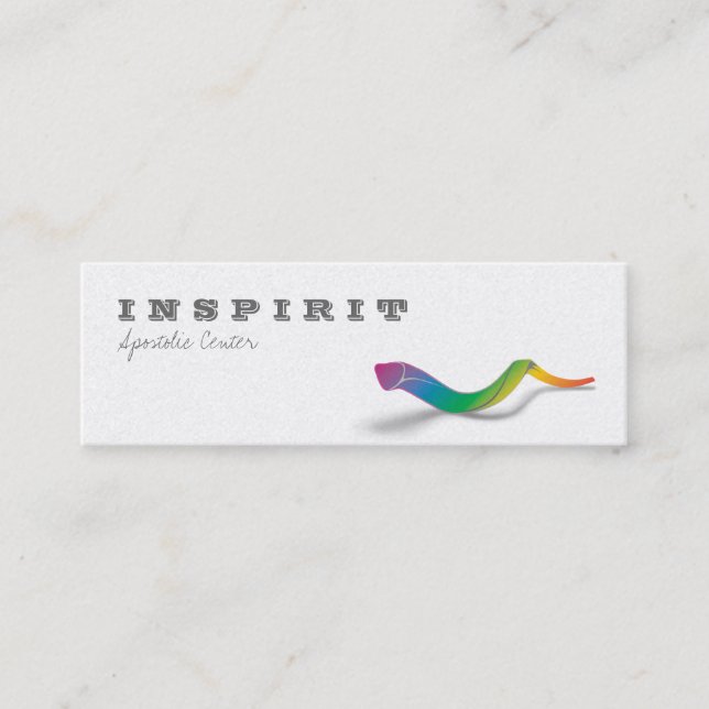 Long Shofar (rainbow) Mini Business Card (Front)