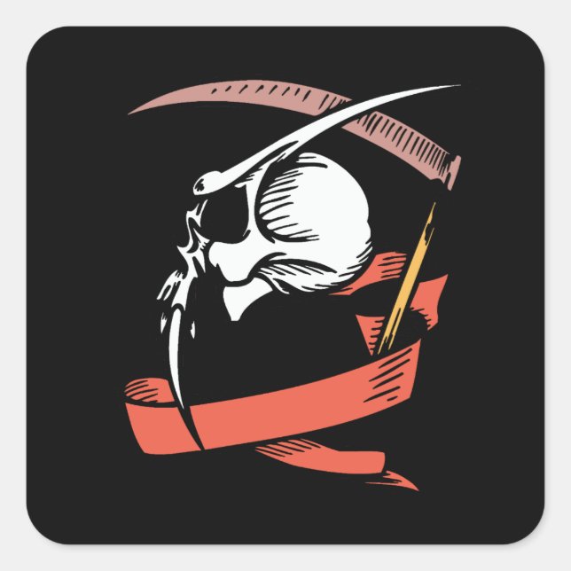 Long Skull Club Sticker (Front)