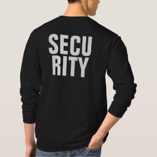 Long Sleeve Black And White Template Mens Security T-Shirt
