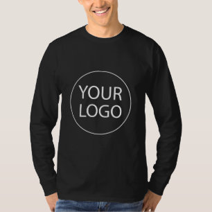 Long Sleeve Custom Company Logo Business Black T-Shirt