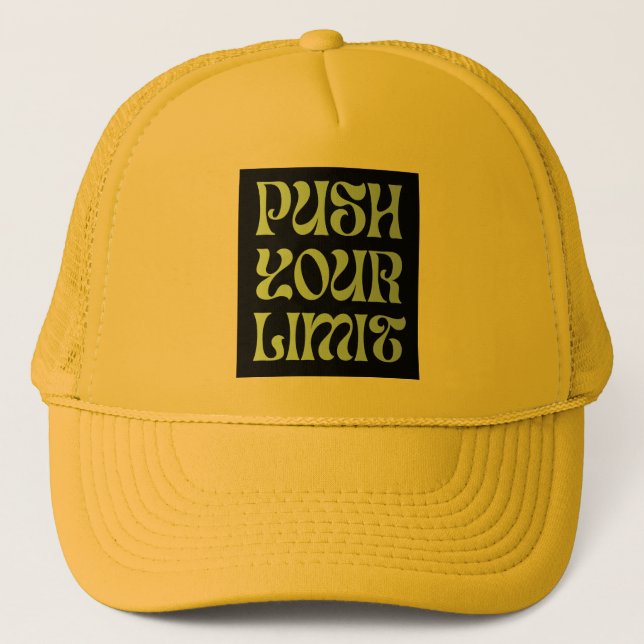 long sleeve shirt push your limit trucker hat (Front)