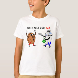 long sleeves t-shirt funny milk and cookie image