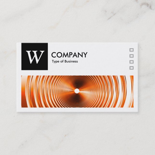 Long Spring Orange- Logo and Panel v2 - Black Business Card (Front)