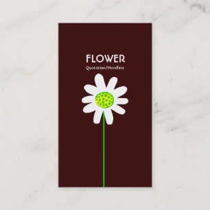 Long Stem Flower - Dark Brown Business Card