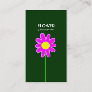 Long Stem Flower III - Dk Green Business Card