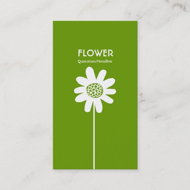Long Stem Flower VI - Avocado Green Business Card (Front)