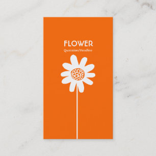Long Stem Flower VI - Orange Business Card