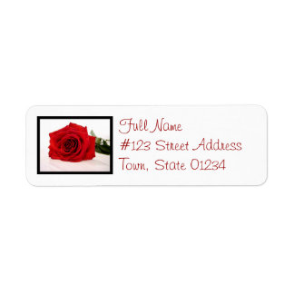 Long Stem Red Rose Mailing Label