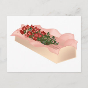 Long Stem Red Roses in Box Postcard