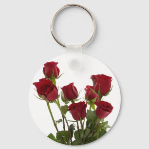 Long Stem Red Roses Keychain