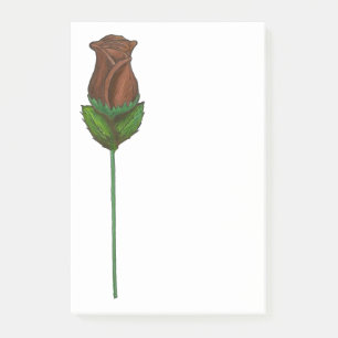 Long Stemmed Chocolate Rose Valentine's Day Candy Post-it Notes