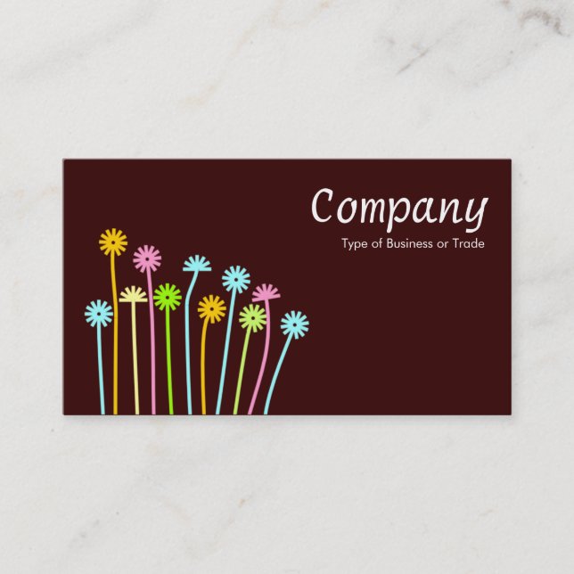 Long Stems III - Dark Brown Business Card (Front)