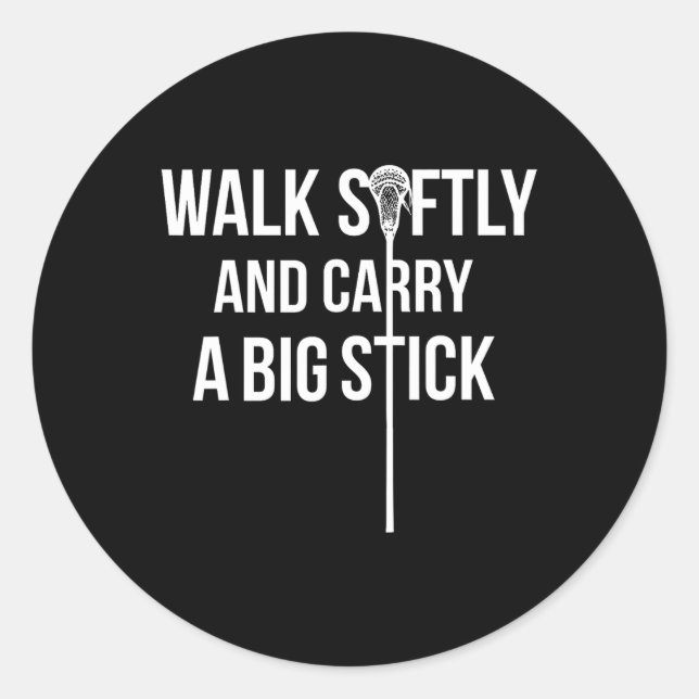 Long Stick Middie (lsm) Lacrosse Defenseman Lax Te Classic Round Sticker (Front)