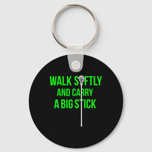 Long Stick Middie (lsm) Neon Lacrosse Defence Lax Keychain