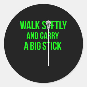 Long Stick Middie (lsm) Neon Lacrosse Defense Lax  Classic Round Sticker