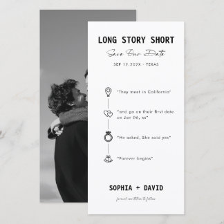 Long Story Short Minimalist Timeline Photo Wedding Save The Date