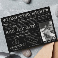 Long Story Short Wedding Save The Date Photo