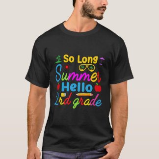 Long Summer Hello 2Nd Second Grade Back School Tea T-Shirt