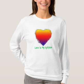 Long T-shirt de la douille des femmes - l'amour