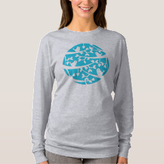 Long T-shirt gainé birdy bleu