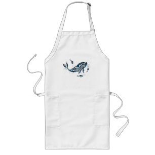 Long tablier de baleine d'aquarelle