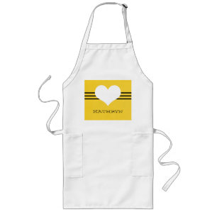 Long Tablier de coeur moderne jaune