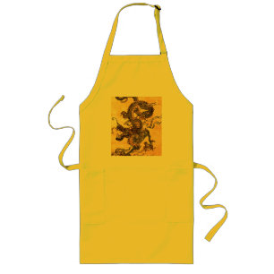 Long Tablier de tapisserie de dragon vintage