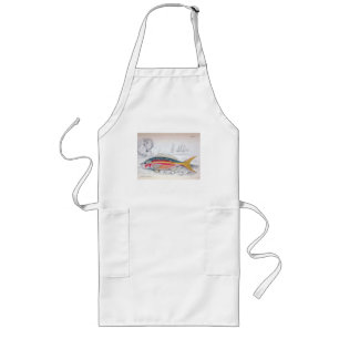 Long Tablier d'illustration de poisson vintage