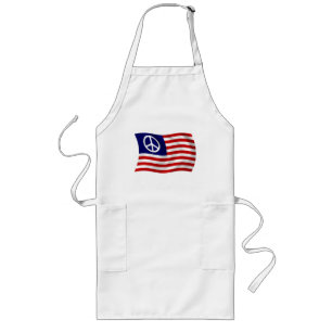 Long Tablier Drapeau Signe de Paix USA