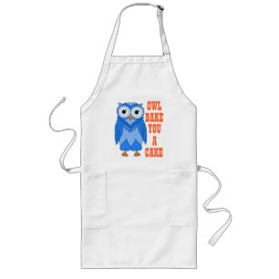Long tablier : Hibou bleu