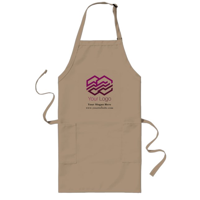 Long tablier Khaki Apron Custom Business Logo Prom (Devant)